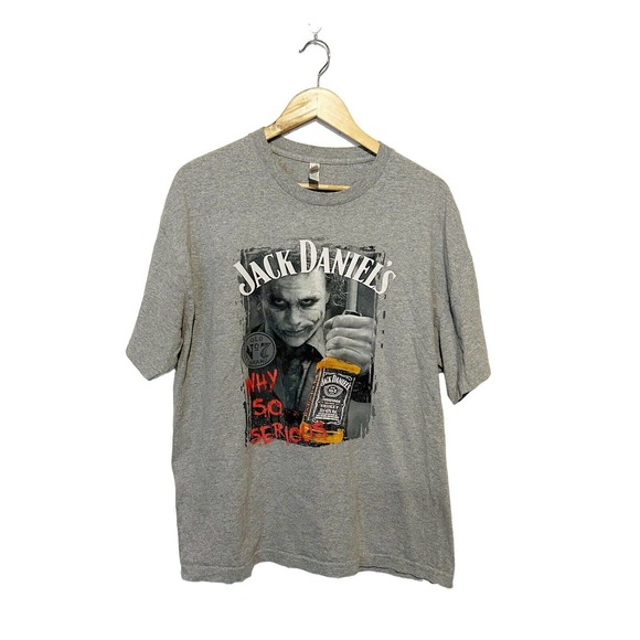 Jack Daniels Whisky Dark Knight Joker Batman Tee XL Gray Men's - Picture 1 of 5